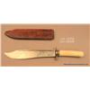 Image 2 : Massive marine ivory handled bowie knife, approx.  17” overall with an 11” clip point blade,  contai