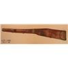 Image 1 : F.A. Meanea, Cheyenne, Wyo.-marked leather rifle  scabbard, approx. 46” overall with three iron  str