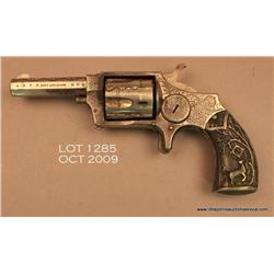 Engraved Norwich Arms Co. spur trigger revolver,  .30 cal., 2-1/2” barrel, nickel finish, scarce  ca