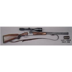 J. P. Sauer Combo O/U shotgun/rifle,  16 gauge  over 8mm, blue finish, checkered wood stocks,  #6655
