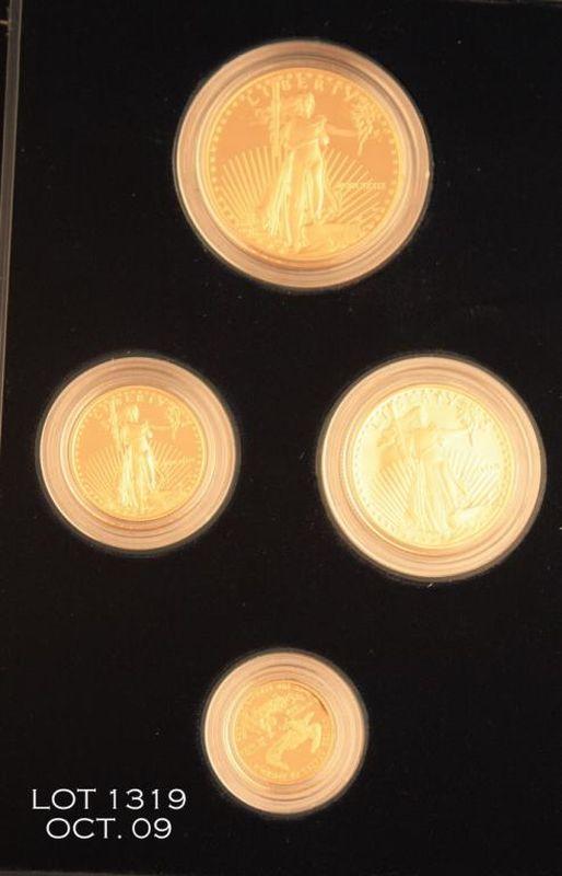 United States Mint American Eagle Gold Bullion Coins Proof Set Consisting Of Four Gold Coins