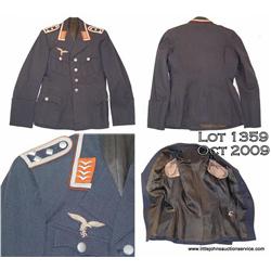 Luftwaffe M-35 Communications Stabsfeldwebel  Service Tunic. The tunic is an approx. size 38 and  is