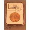 Image 2 : St. Gauden’s Twenty Dollar gold piece dated 1908  (no motto) NGC graded MS63 in slab.  Est.:   $1,10