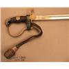 Image 2 : Alcoso "Dove" Pommel Army Officer's Sword With  Knot. The blade is slightly curved, and is made of  