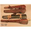 Image 1 : Lot of four rifle scabbards including a tooled  leather George Lawrence, Portland, OR; a leather  US