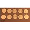 Image 1 : Lot of ten Mexican one Troy ounce rounds, two  dated 1979 and eight dated 1980 in circulated very  g