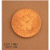 Image 1 : Liberty Ten Dollar gold piece dated 1888 in  circulated, ungraded very good condition. Est.:   $350-