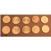Image 1 : Lot of ten Mexican one Troy ounce rounds, six  dated 1979 and four dated 1980 in circulated very  go