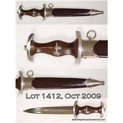 M-1933 SA Dagger RZM M 7/19 1938. The dagger has a  8 3/4" long, double-edged, drop-forged,  nickel-