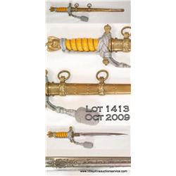 Kriegsmarine Officer's Dagger By W.K.C.. The blade  is approx. 9 7/8" long, and is a nickel/silver  