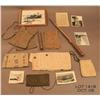 Image 1 : Misc. Japanese WWII lot - 1000 stitch belt, dirty  bag, prayer item, gloves, photos, envelope, Jap. 