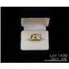 Image 1 : One three diamond mans ring made in 14 k yellow  gold and set with 3 diamonds weighing 0.22 ct.   Es