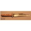 Image 1 : Unmarked clip point knife with stag grips, approx.  11” overall with a 7” blade, in overall good  co