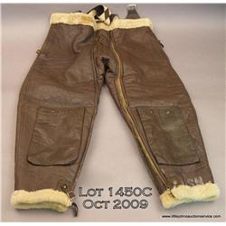 WWII U.S Navy Aviators trousers, brown leather  sheep skin.  Good condition.  Normal age-wear.   Est