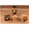 Image 1 : Lot of porcelain items, including a pitcher of a  pilgrim and 3 Toby mugs, one of Rip Van Winkle,  o
