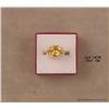 Image 2 : Wonderful 14 karat yellow gold ladies handmade  ring set with a nice center citrine weighing  approx