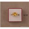 Image 3 : Wonderful 14 karat yellow gold ladies handmade  ring set with a nice center citrine weighing  approx