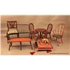Image 3 : Lot of wooden doll furniture for large,  approximately 1/4 scale dolls.  A 3 piece table  and chair 