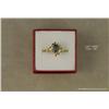 Image 1 : 14kt yellow gold ring, 5 grams, set with one oval  sapphire weighing approx. 1.25 carats with 4 smal