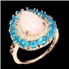 Image 2 : Natural Pink Opal & Brazil  Apatite Ring
