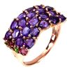 Image 2 : Natural  Amethyst Rhodolite Chrome Diopside Ring