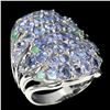 Image 1 : Natural Unheated Tanzanite & Colombian Emerald Ring