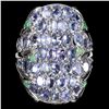 Image 2 : Natural Unheated Tanzanite & Colombian Emerald Ring
