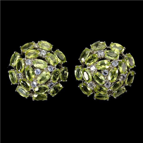Natural Oval Green Peridot Earrings