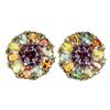 Image 1 : Natural Sapphire Rhodolite Garnet Earrings