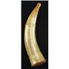 Image 1 : EARLY AMERICAN CARVED POWDER HORN WITH SHIP &