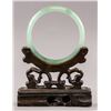 Image 1 : Chinese Icy Green Jadeite Carved Bangle