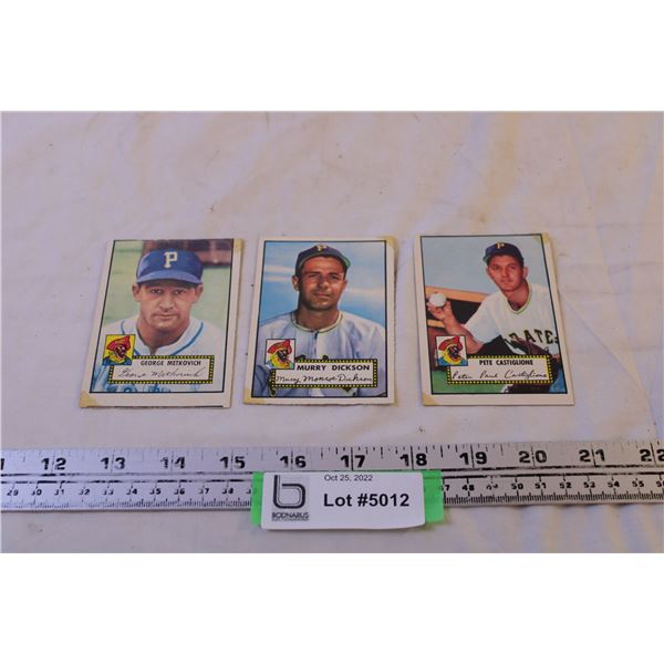 (3) Baseball Cards - 1952
