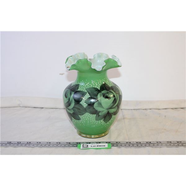 Green Ruffle Vase
