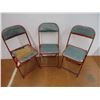 Image 2 : *(5) Vintage Metal Chairs, 3 Red, 2 Brown
