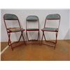 Image 3 : *(5) Vintage Metal Chairs, 3 Red, 2 Brown