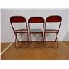 Image 4 : *(5) Vintage Metal Chairs, 3 Red, 2 Brown