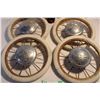 Image 2 : (4) Vintage Baby Buggy Wheels - Miniature Bird House - (2) Clocks