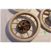 Image 3 : (4) Vintage Baby Buggy Wheels - Miniature Bird House - (2) Clocks