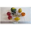 Image 1 : Vintage Tin - Glass Grapes - Wooden Apples - Paper Mache Fruit