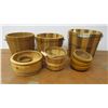 Image 1 : (3 Matching Wooden Pails - Misc Wooden Bowls
