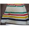 Image 3 : Hudson Bay wool blanket - (little damage) 4 stripe - 66x75