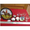 Image 1 : RCMP memorabilia lot - Tray, Cream + Sugar dishes, wine cups