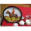 Image 2 : RCMP memorabilia lot - Tray, Cream + Sugar dishes, wine cups