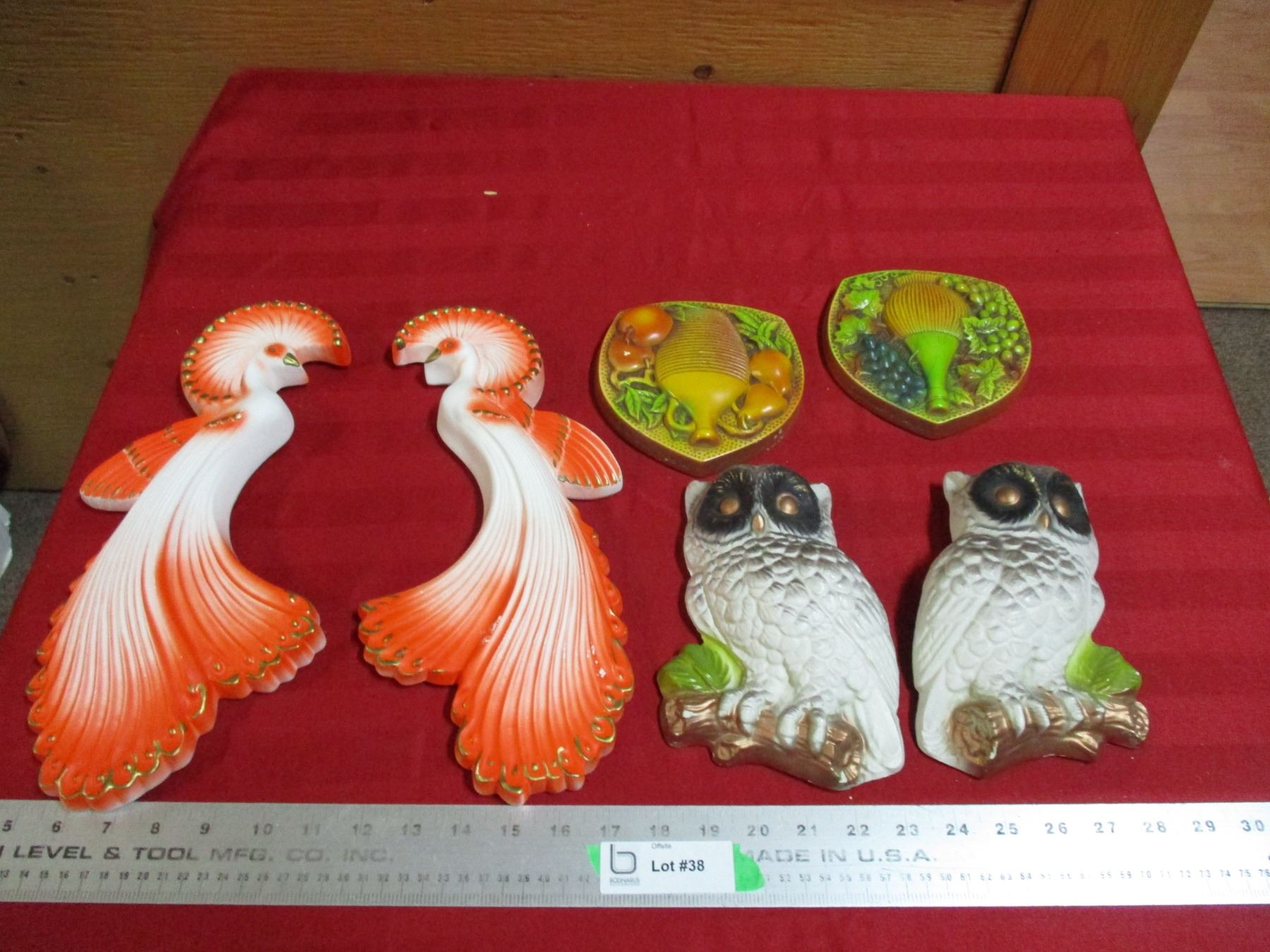 (3) Pairs of chalkware wall hangers