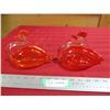 Image 1 : 2X THE BID PRICE - art glass swan candy dishes