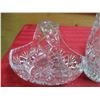 Image 2 : 3X THE BID PRICE - Crystal basket + (2) Crystal vases - very heavy