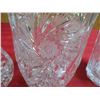 Image 5 : 3X THE BID PRICE - Crystal basket + (2) Crystal vases - very heavy