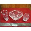 Image 1 : Waterford crystal small bowl + (2) vases