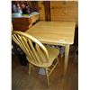 Image 1 : Small wooden table + chair - 30x30