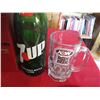 Image 3 : Leather strop, Elevator decanter, A&W mug, 7up bottle, beer mug